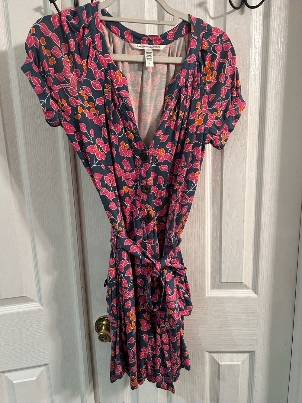 Diane Von Furstenberg silk romper size 8